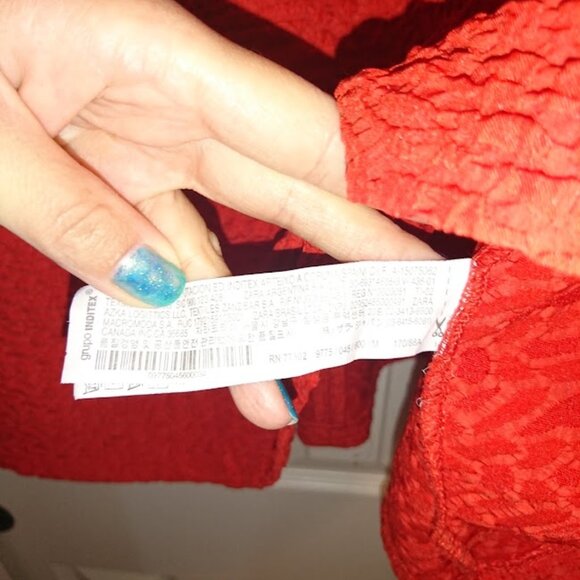 Zara Red Fit & Flare Jacquard Dress Mini size M medium - Picture 4 of 8